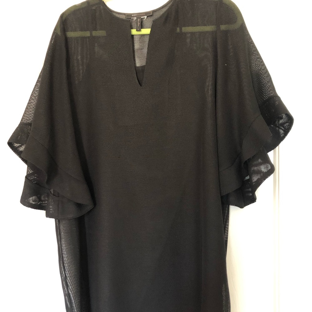 BCBG black mesh cocktail dress with liner.